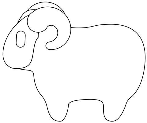 Sheep Emoji Coloring Page